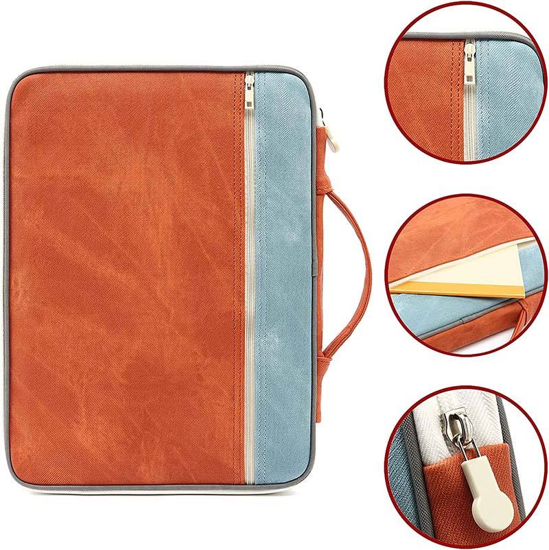 custom waterproof pu leather thick cloth portable travel file holder