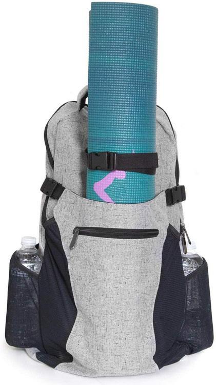 Grey yoga multi purpose backpack large yoga mat bag custom logo