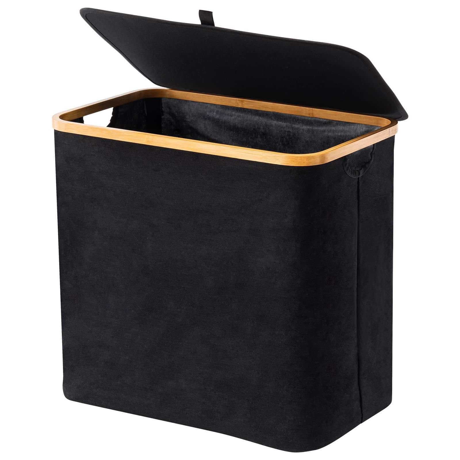 90L Collapsible Dirty Clothes Basket Large Laundry Hamper with Lid and Handle Foldable Storage Bin for Bedroom and Bathroom