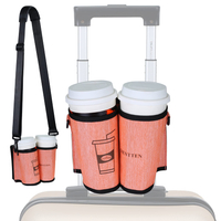 Luggage Travel Cup Holder Travel Cup Holder Cooler With Shoulder Strap Free Your Hand Travel Accessories for Airplan Fit Rolll On Suitcase Handles