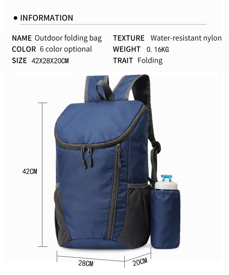 Lightweight Folding Backpack Travel Daypack Bag Foldable Backpack Camping Hiking Knapsack Rucksack Herren Casual Daypack