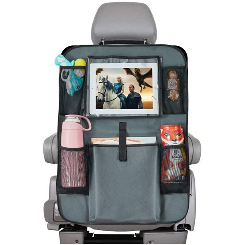 Backseat Car Organizer for Kids Kick Mats Cover Car seat Protector with Touch Screen Ipad Holder Storage Pockets Vehicle Travel
