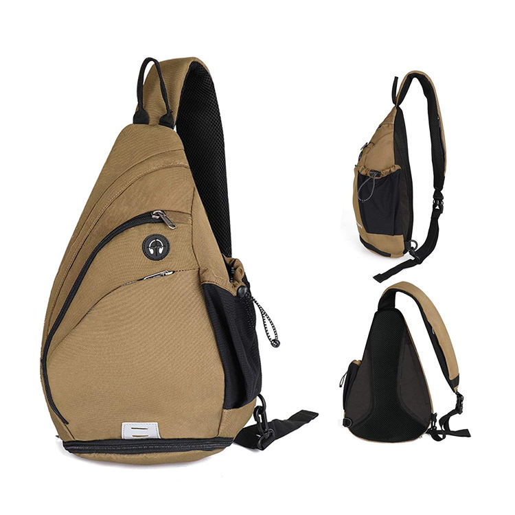 sling backpack, small crossbody daypack causal canvas backpack, chest bag for men or women