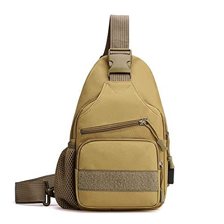 Crossbody Shoulder Bags Sling Bag for Men Outdoor Travel Hiking Daypack Casual Chest Backpack with USB Cable Yellow Cheap Wholesale