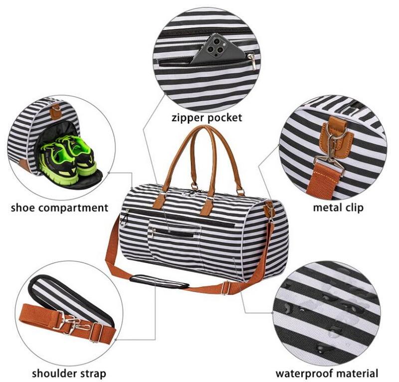 Eco Friendly Weekender Overnight Bag Custom Women Duffel Bag Large Capacity Gym Bag