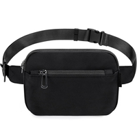 Custom Logo Unisex Fanny Packs Bag with Adjustable Strap Waterproof Black Waist Pack Bum Bag for Men Women
