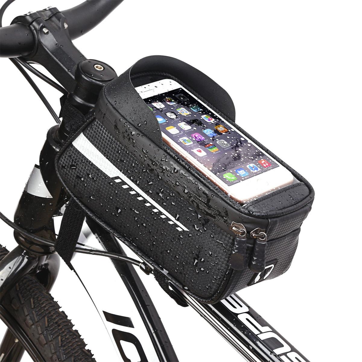 WHEEL UP Bike Phone Front Frame Waterproof Bicycle Phone Mount Bag Cycling Top Tube Frame Bag
