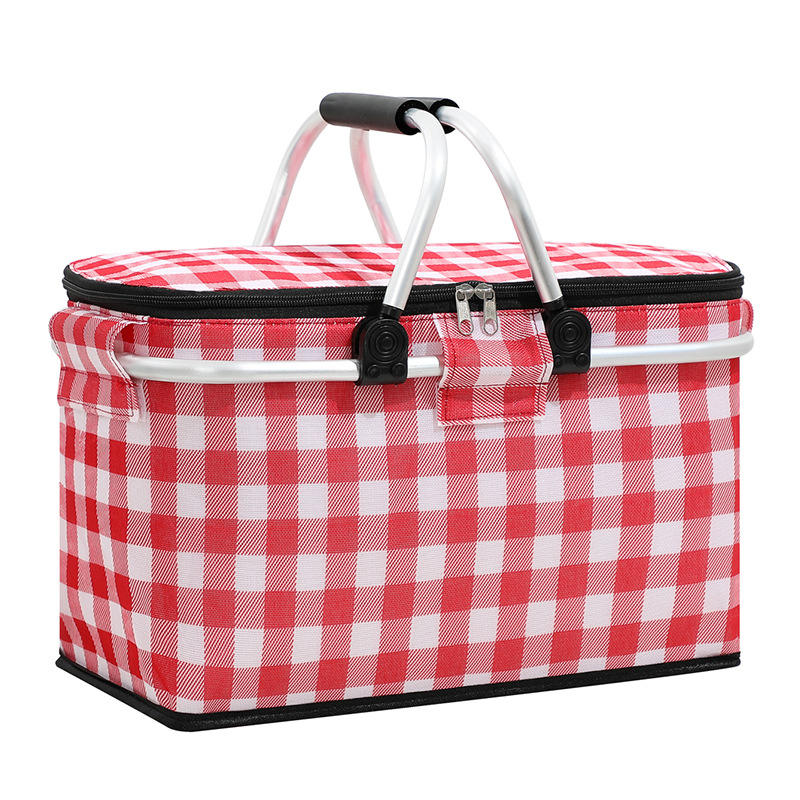 Custom Logo Reusable Insulated Cooler Bag with Logo Foldable Cooler Picnic Cooler Basket with Handle for Women Men