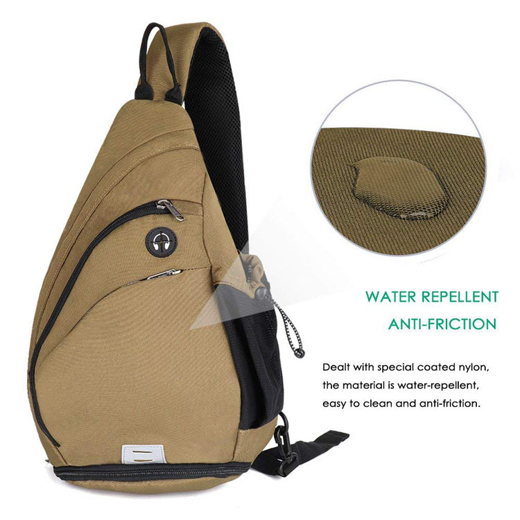 sling backpack, small crossbody daypack causal canvas backpack, chest bag for men or women