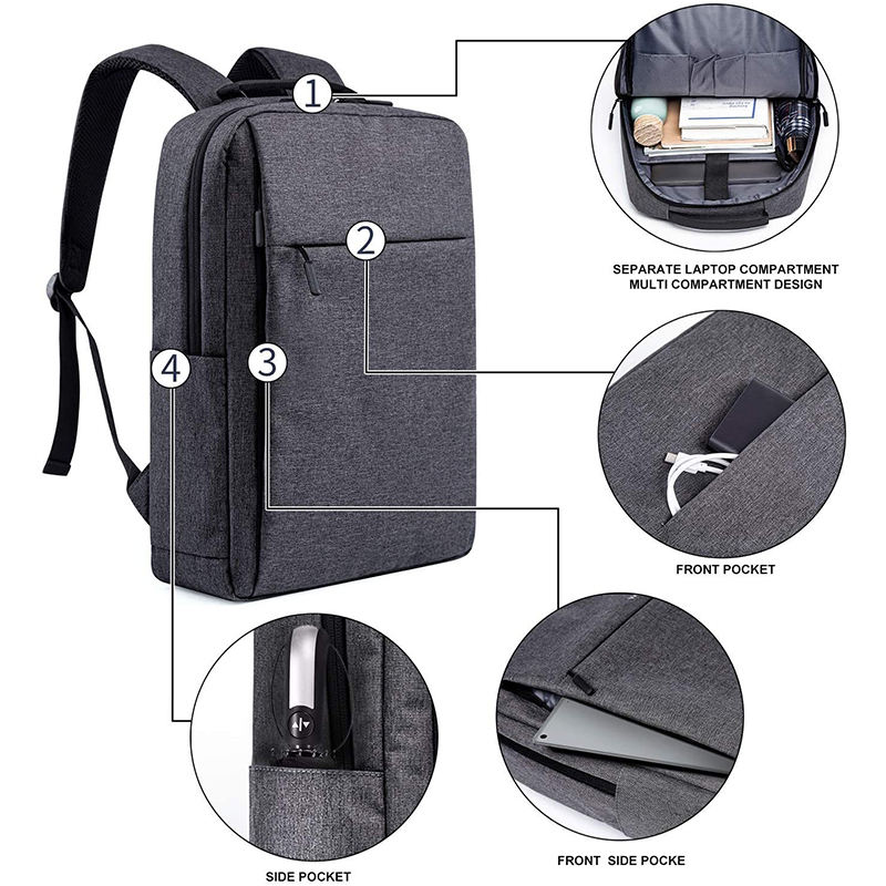 15.6 inch men business slim durable laptop travel backpacks with usb charging port college school computer bags