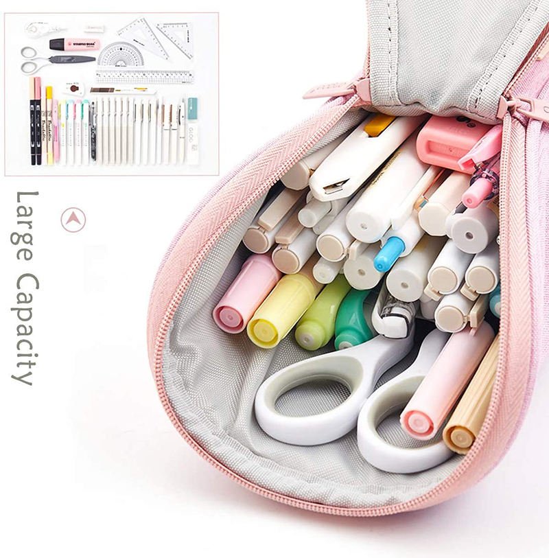 School promotional gift pen pouch bag stationery organizer colored pencils bag kids pencil bag cute