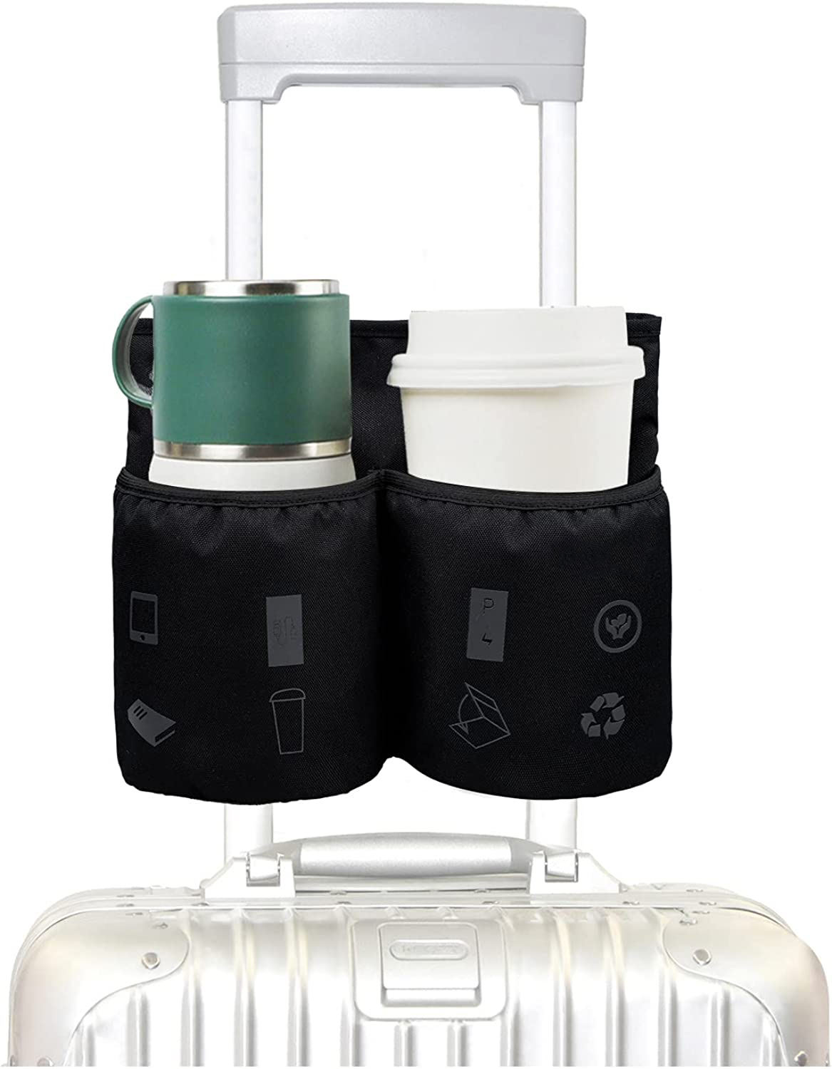 Waterproof Luggage Travel Cup Holder With Thermal Insulation Phone Pocket Free Your Hand Coffee Cup Carrier