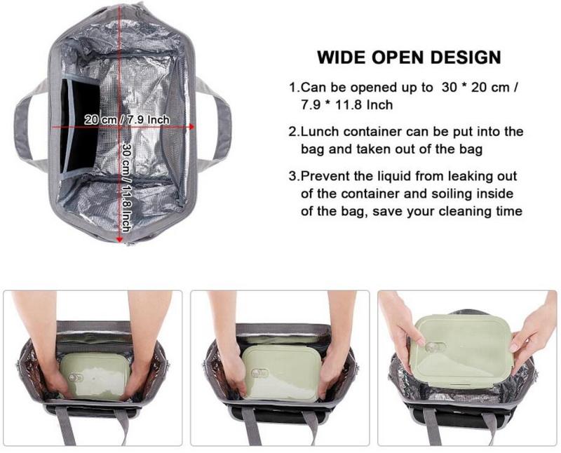 Portable reusable waterproof small insulated tote bag lunch thermal bags customized insulation food cooler bag