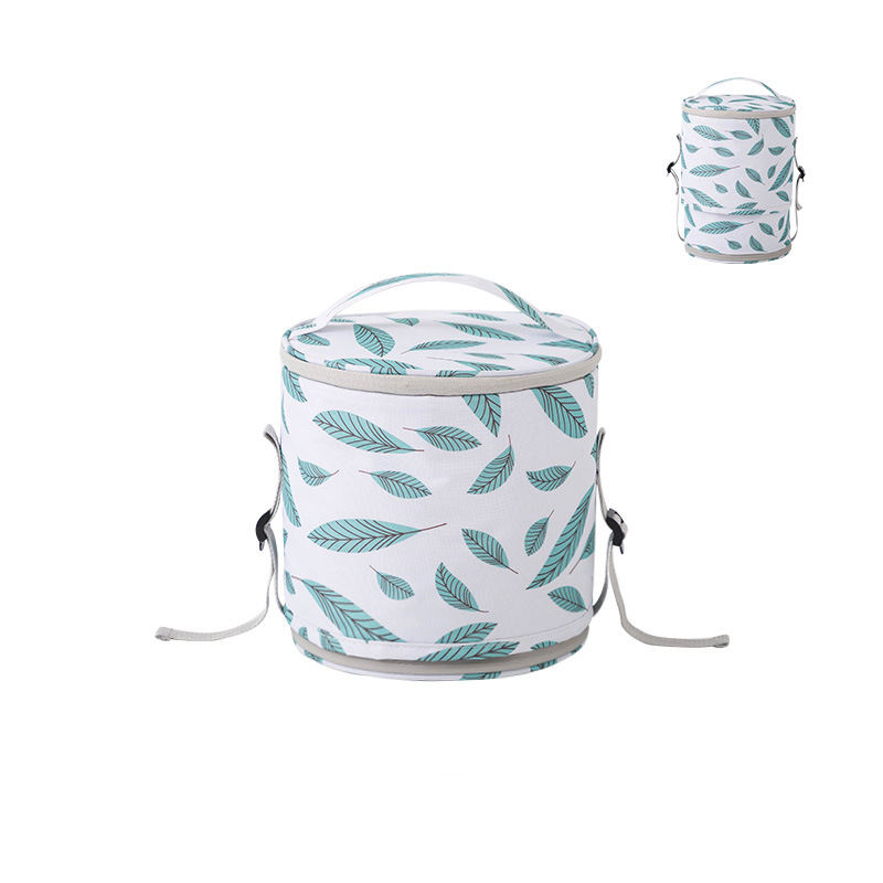wholesale round lunch cooler bag Oxford cloth thick cooler bag insulated fashion aluminum foil with hand carry cooler bags