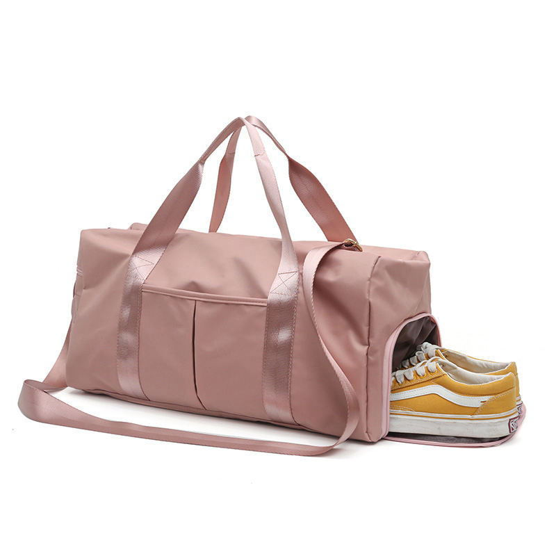 Pink Weekender Bag Sports Women Yoga Fitness Travel Bag Duffle Large Capacity Custom Travel Bag With Logo