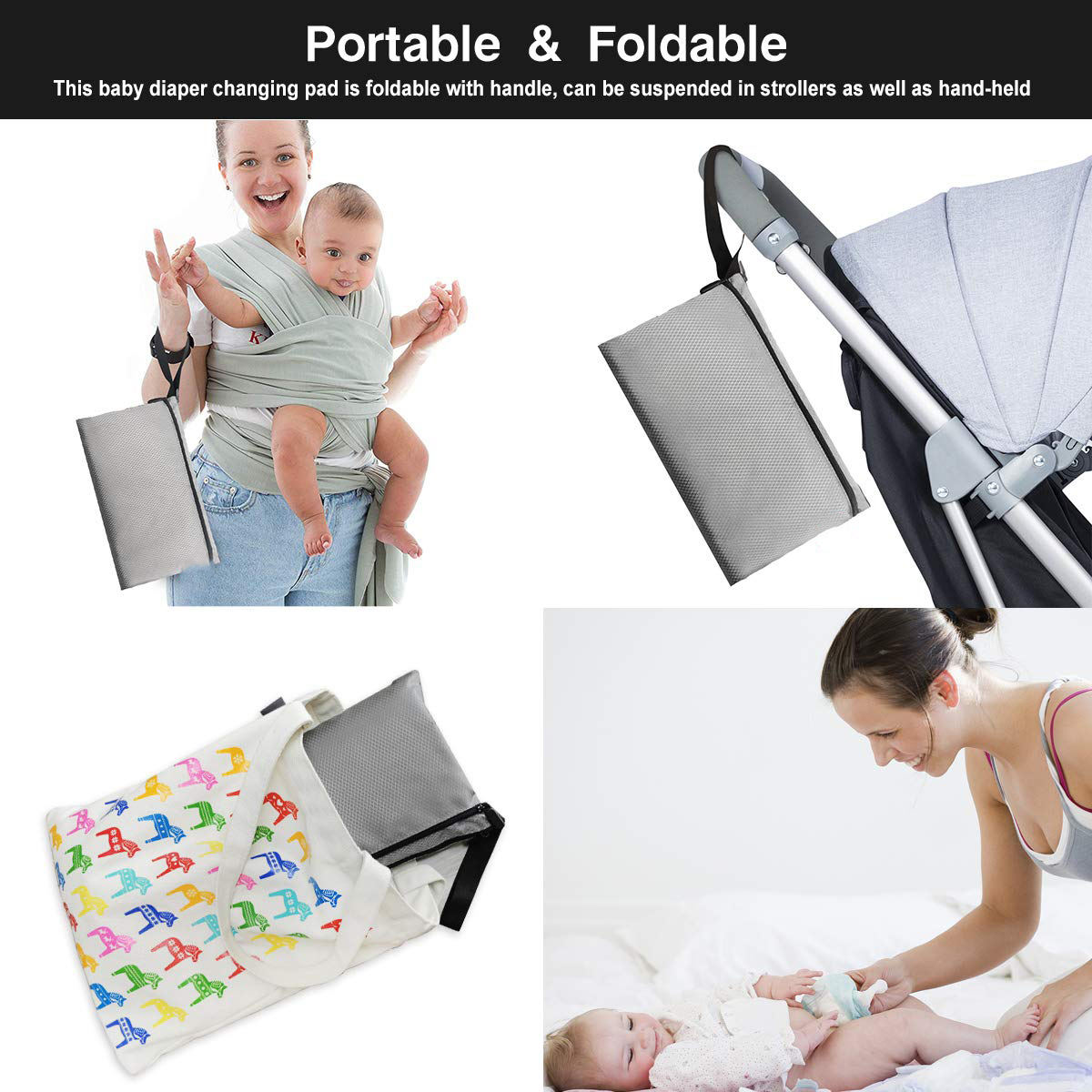 New design Custom Waterproof Portable Oxford Fabric Travel Mat Station Baby Diaper Changing Pad