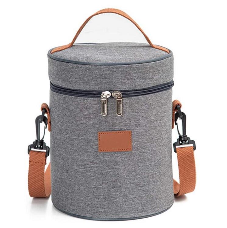 Round Shape Work Fitness Adult Lunch Box Bag High Quality Insulated Polyester Lunch Cooler Bag for Hot Food