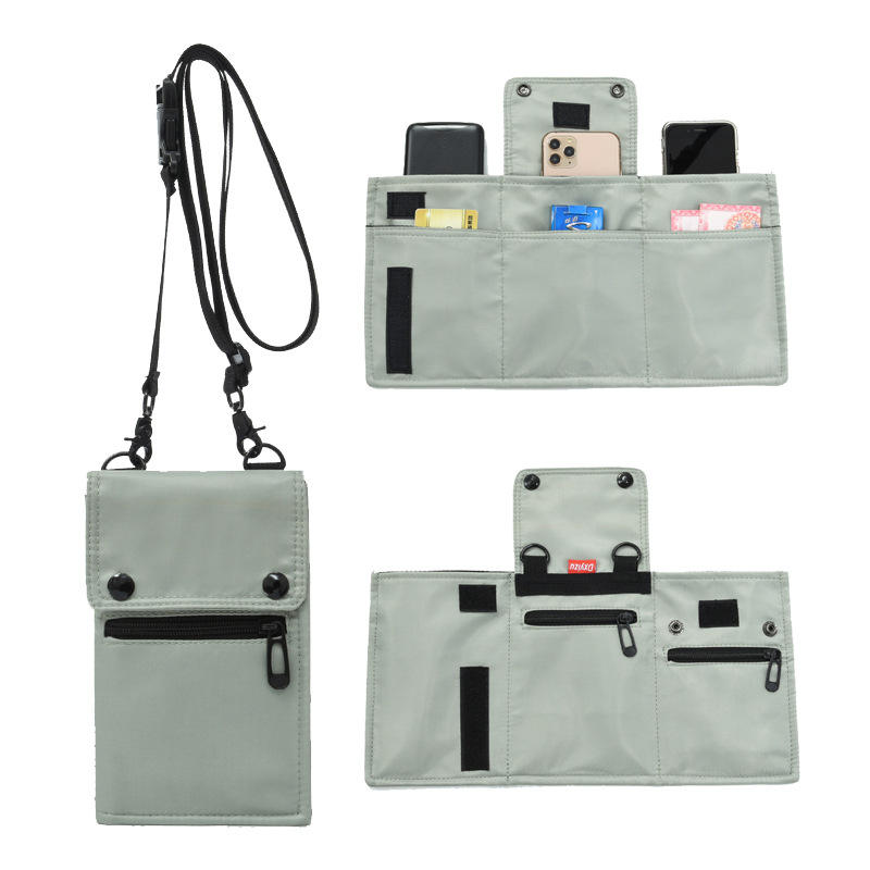 Factory customized crossbody phone bag passport holder cash card Organizer travel neck wallet with RFID blocking