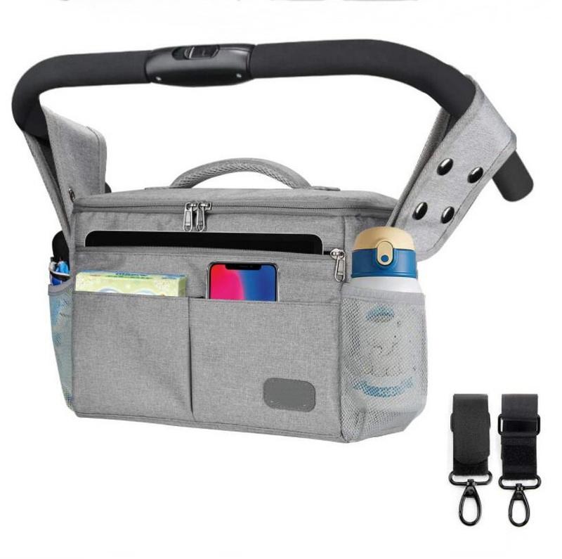 Large Capacity Custom Travel Walking Waterproof Insulated Baby Stroller Organizer Bags Diaper Storage Bag with Adjustable strap