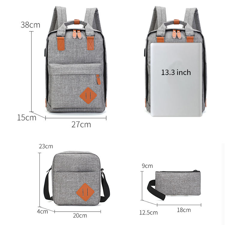 Utility Business Style Ladies Bag Group Anti Theft Backpack With Sling Shoulder Bag And Storage Pouch Bag
