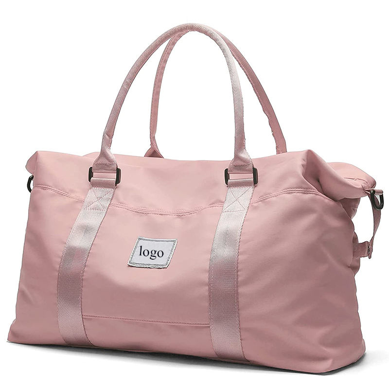 custom logo travel duffel for women waterproof shoulder overnight tote bag large sports gym bag with wet pocket