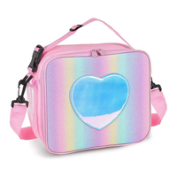 Hot Selling Bento Lunch Bag School Girls Insulated Rainbow Thermal Reusable Cooler Lunch Bag With Adjustable Shoulder Straps
