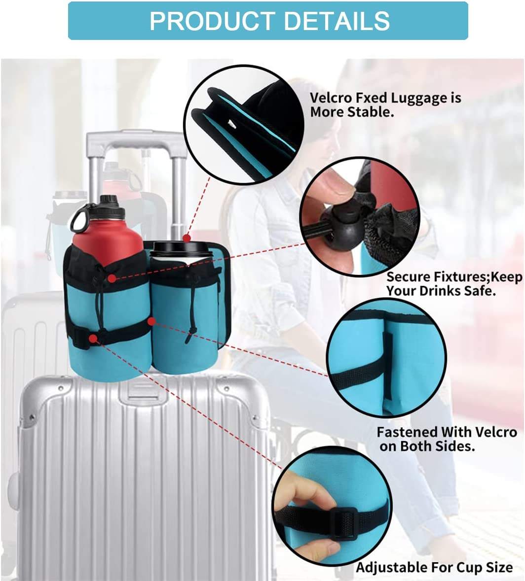 Water Bottle Drink Suitcase Luggage Mounted Cup Caddy For Travel Luggage Cup Holder
