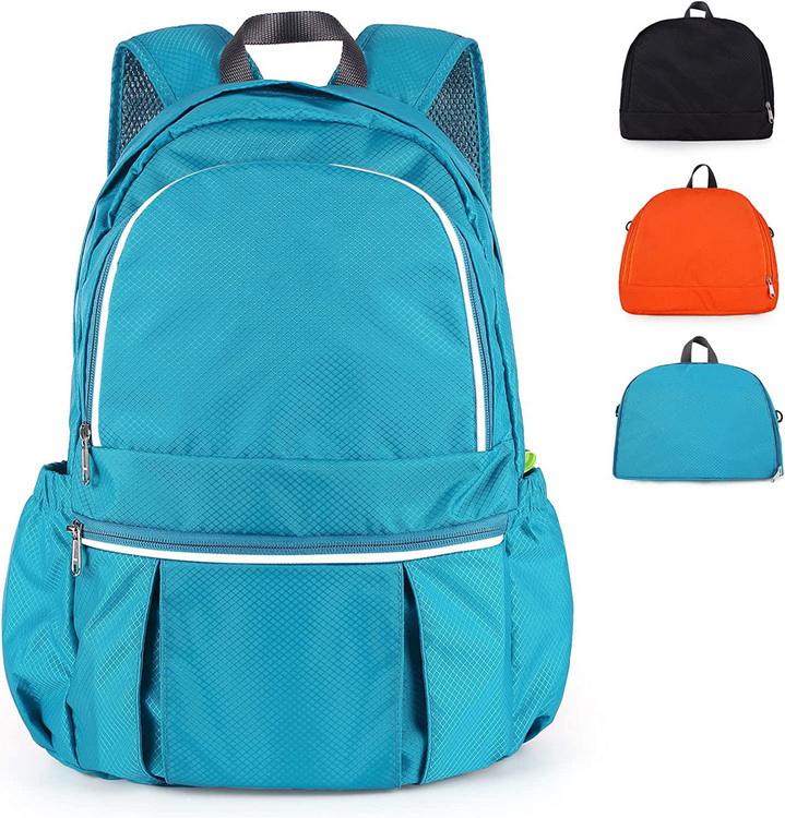 Waterproof casual nylon factory price promotional cheap lightweight hiking travel foldable backpack bag