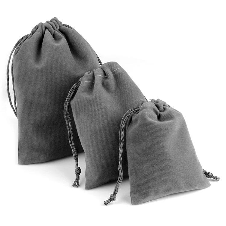 Custom color Velvet Drawstring Pouch Bag Soft Velvet Fabric Draw String Gift Toiletware Bag