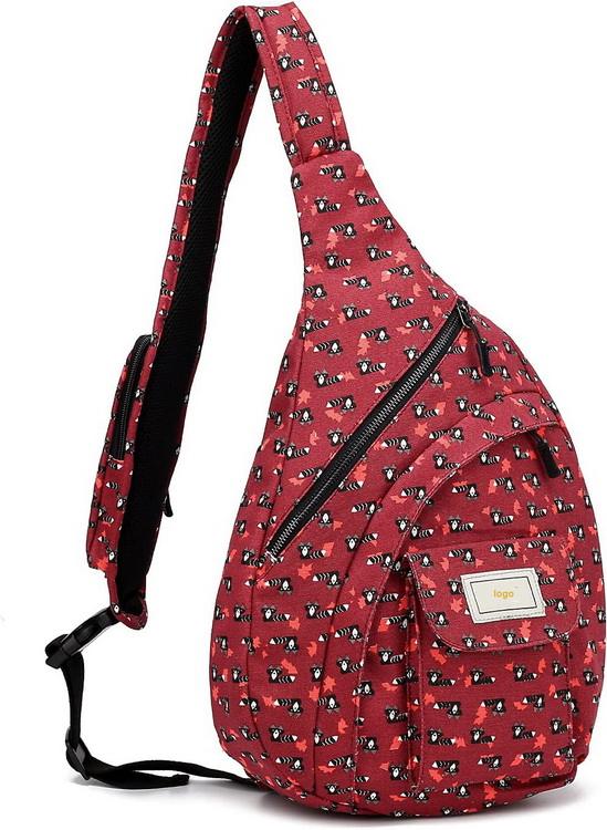 Customized brand color men wholesale travel chest bags shoulder canvas multi pockets crossbody sling bag long single strap