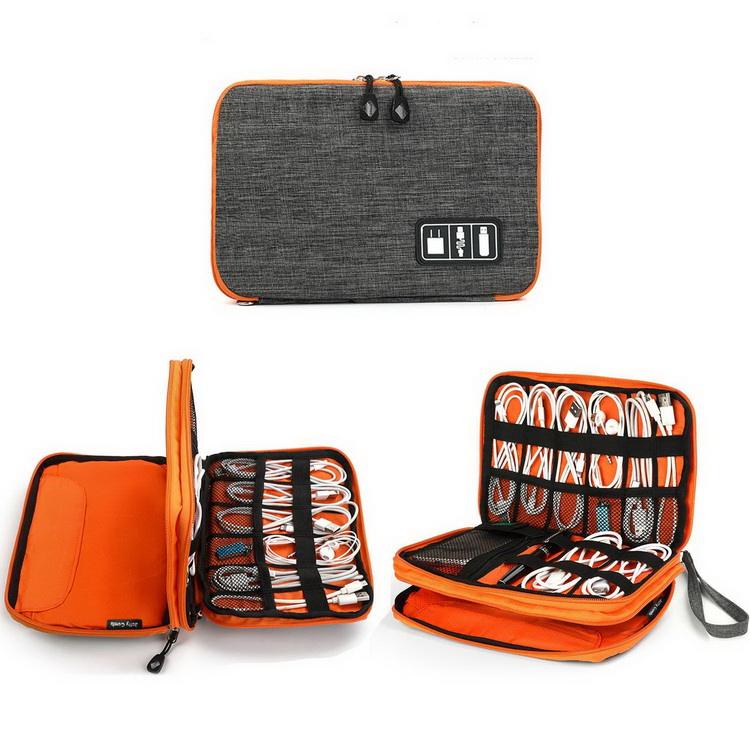Electronic accessories cable organizer bag, waterproof travel cable storage bag