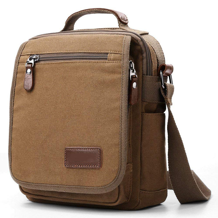Durable canvas crossbody business shoulder messenger bag for travel