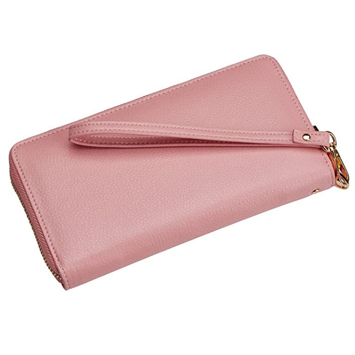 fashion clutch wallet ladies wrist purse frid blocking pu leather zipper women long wallet