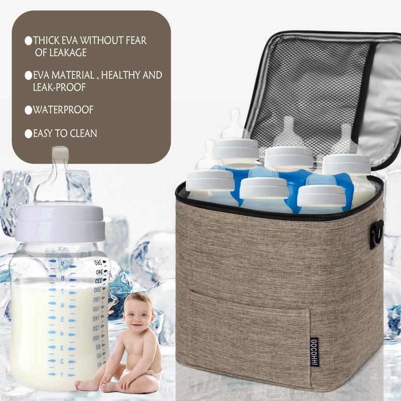 Large capacity beastmilk insulated bags thermal custom nursing mom breast milk cooler bag with ice pack