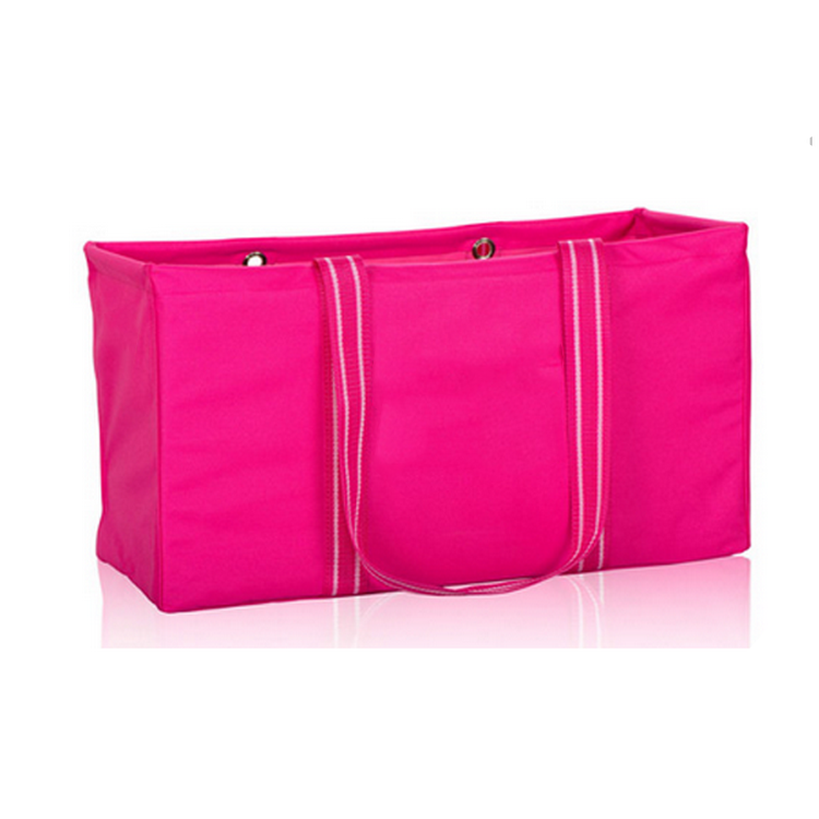Large solid color utility storage tote bag pocket organizer