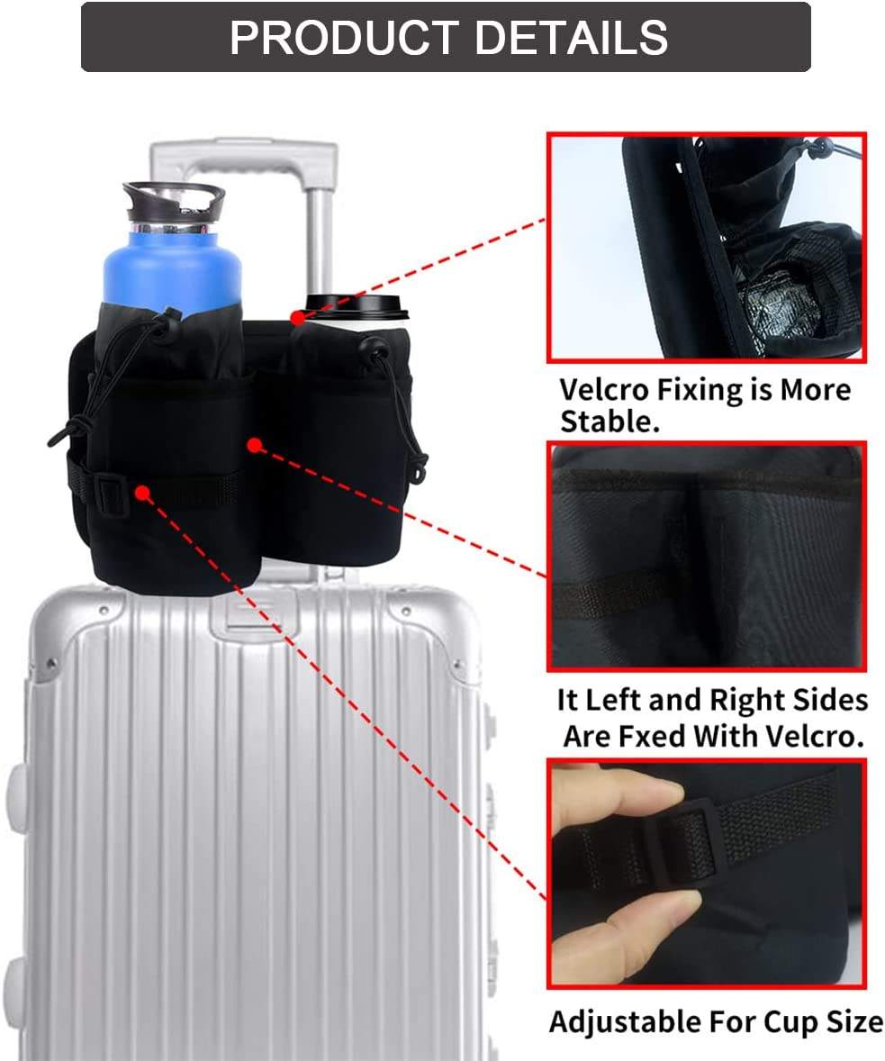 4 In 1 Thermal Luggage Travel Cup Holder Bag With Shoulder Strap Insulated Travel Drink Caddy Free Your Hand Oem Acceptable