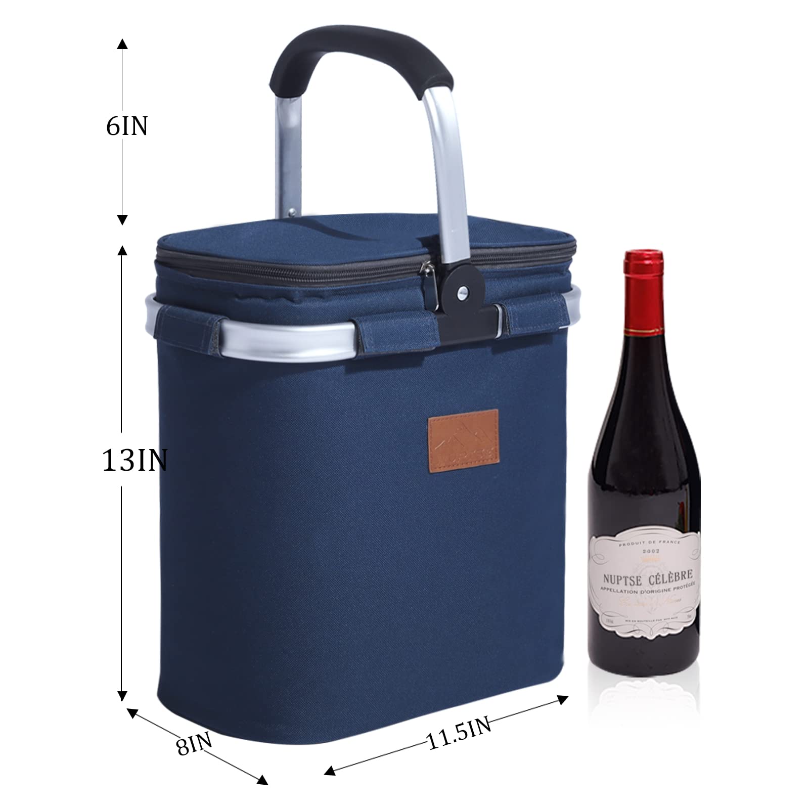 6 Bottle Wine Glass Carrier Tote Insulated & Leakproof Wine Cooler Bag with Carry Handle Wine Bags for Travel Events Beach Party Picnic Wine Gifts Halloween Gifts