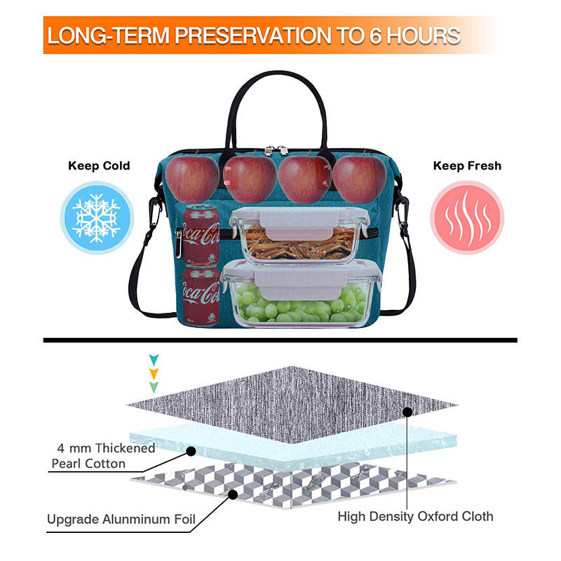 Large Capacity Portable BBQ Camping Thermal Insulation Cooler Bag Daily Lunch Tote Bag