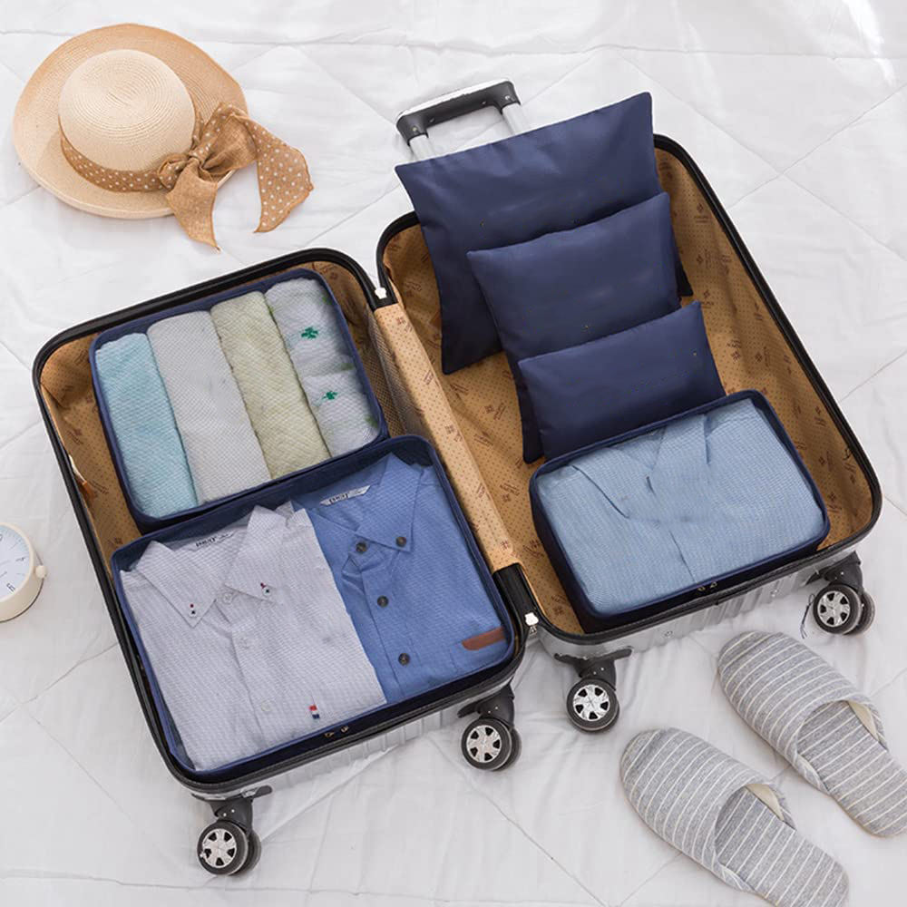 7 Set Packing Cubes Waterproof Travel Accessories Folding Shoe Bag Water Resistant Storage Bag Luggage Organizer