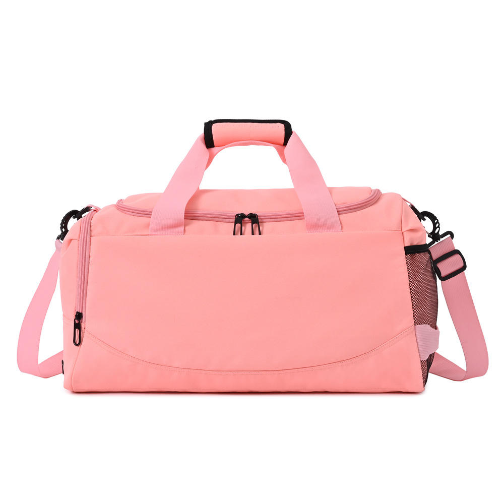 custom pink sports duffle bag with shoes compartment and wet pocket large travel duffel bag for women