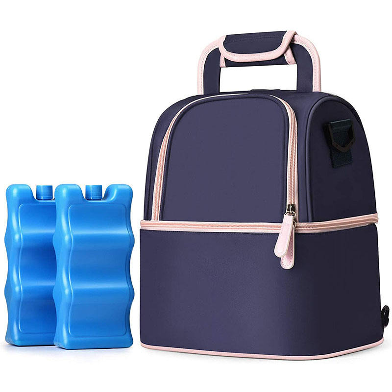 Dual Compartment Lunch Bag Stroller Organizer Baby Bottle Breastmilk Cooler Bag