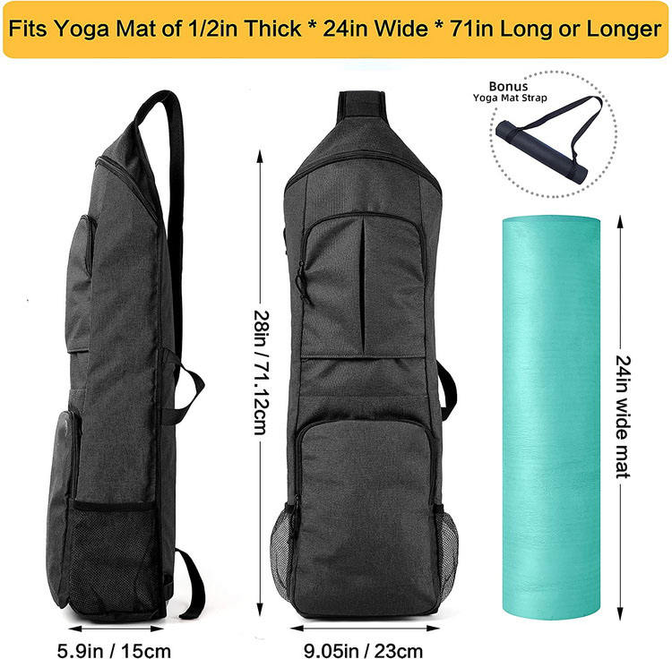 Functional stylish polyester yoga mat travel bag custom yoga mat bag waterproof