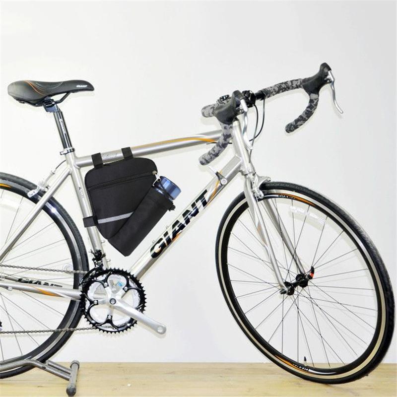 Outdoor Black Oxford Bike Phone Front Frame Bag Custom Logo Bicycle Top Tube triangle Bags With Water Holder